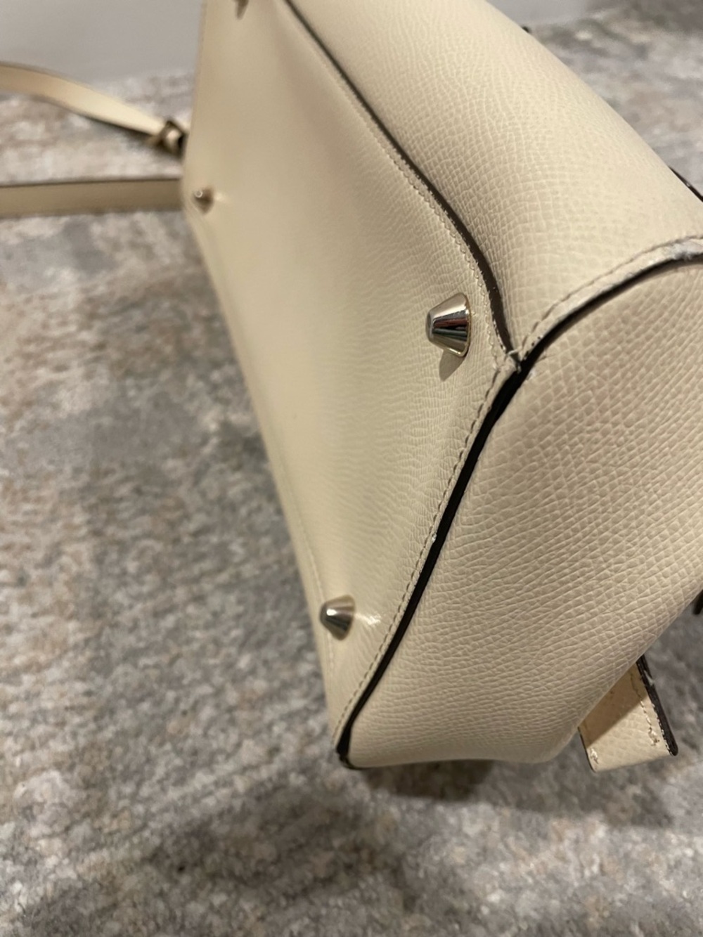 Cromia Beige Cream Italian Leather Shoulder Bag Crossbody Purse Made in Italy - Picture 8 of 15